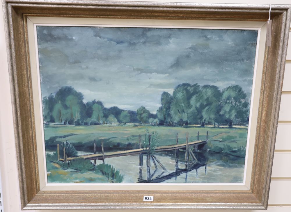 Father Martin Haigh 1922-2015 (Benedictine monk), Footbridge over the River Avon